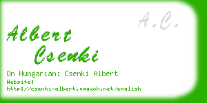 albert csenki business card